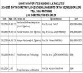 2024-2025 Güz Dönemi ÜOSD Final Programı
